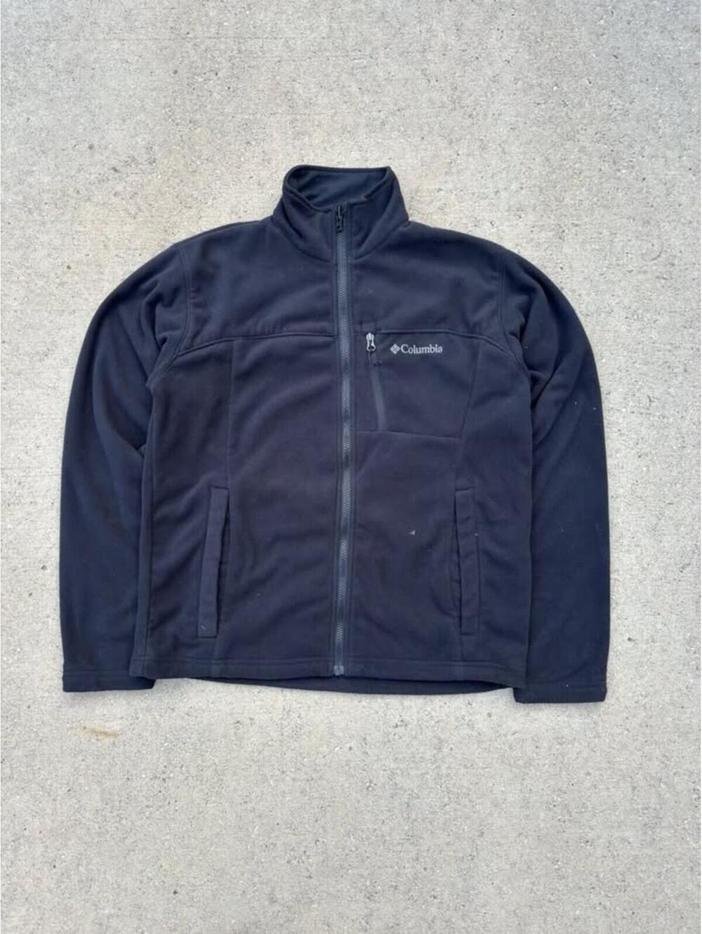 Vintage Y2K Columbia Black Full-Zip Fleece Jacket